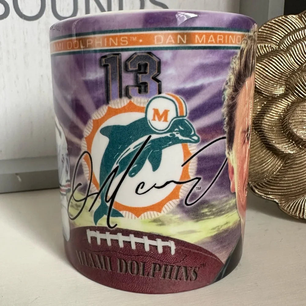 Vintage Dan Marino Miami Dolphins 1996 Coffee Ceramic Mug Fun Retro Vibes